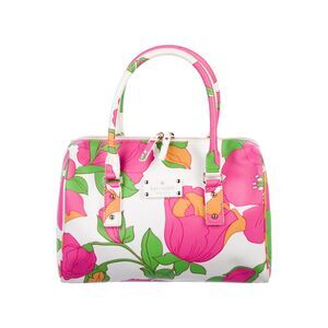 Kate Spade Scout High Falls Pink Green Floral Leather Bag Handbag